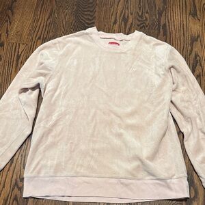 Supreme Light Pink Crewneck Velour Sweatshirt